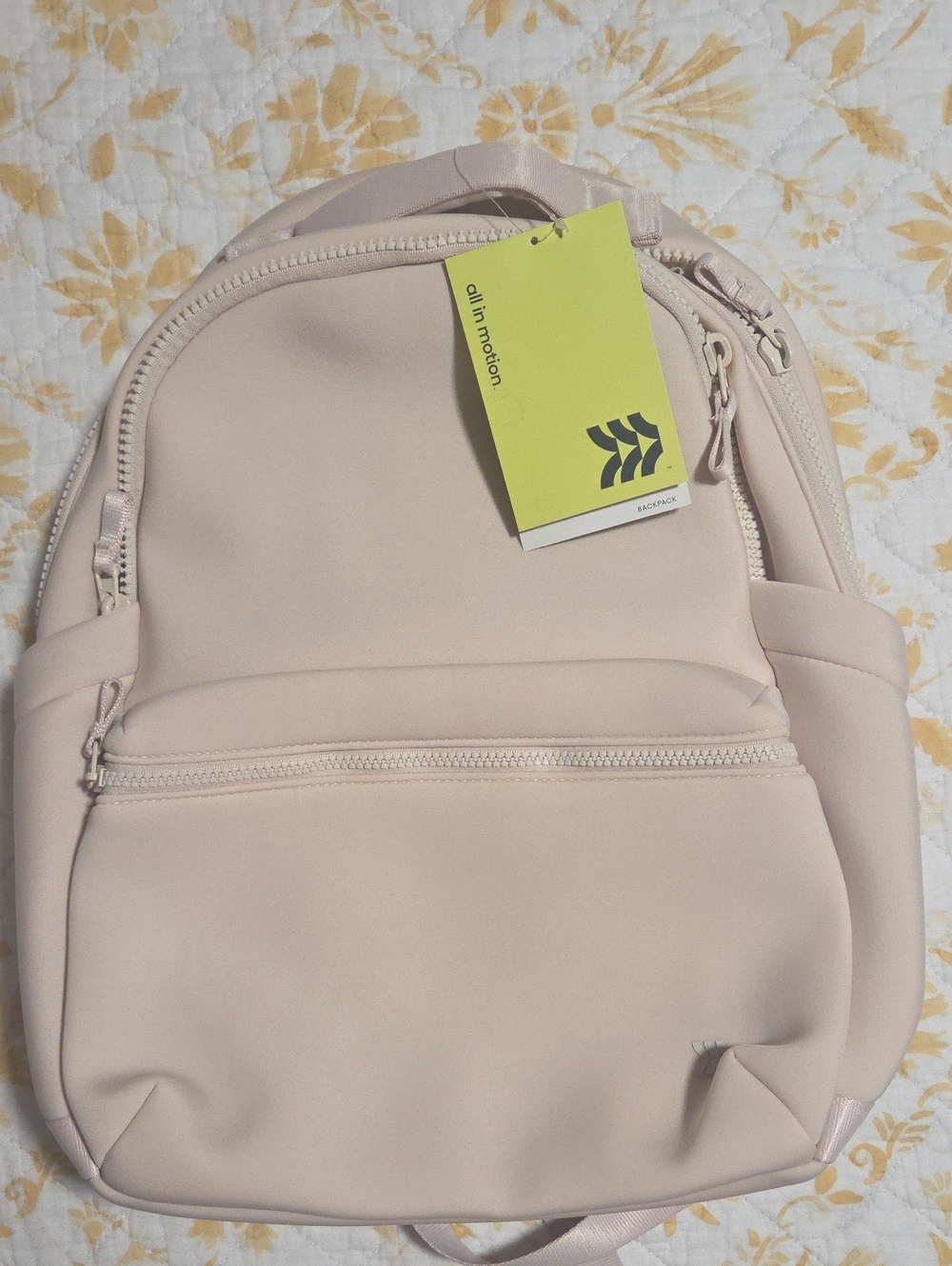 all in motion Light Beige Backpack with Front Zip Pocket